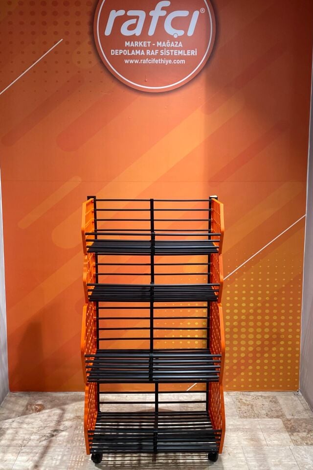 4 Katlı Kademeli Tekerlekli Plastik Aksiyon Sepet