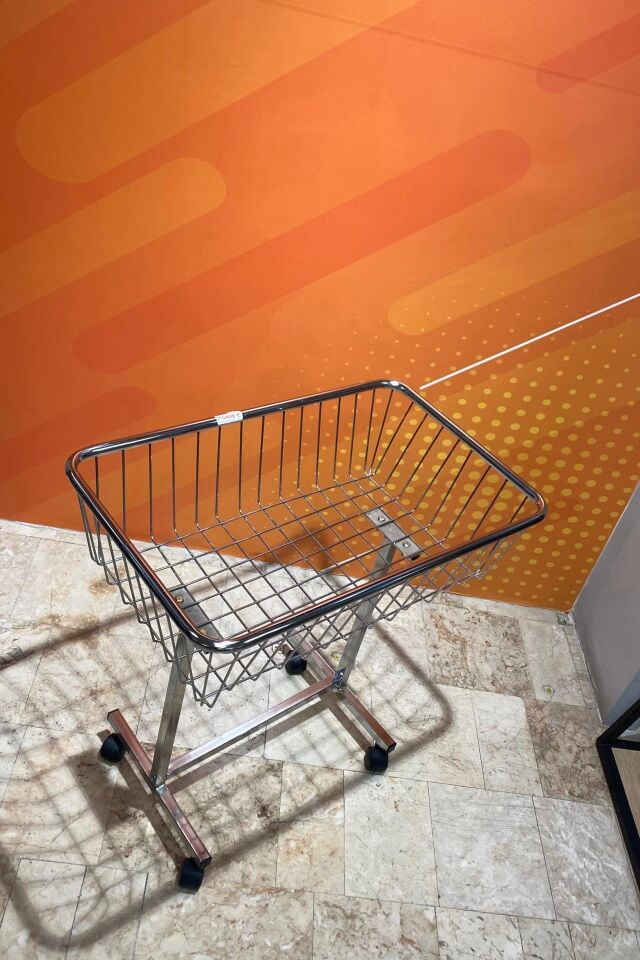 60X80 Krom Tekerlekli Sepet