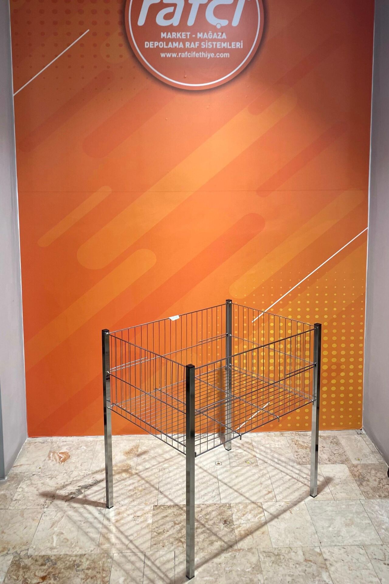 60X80 Krom Profil Ayaklı Sepet