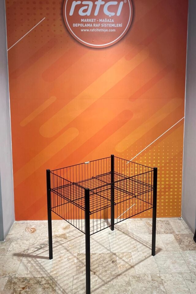 60X80 Siyah Profil Ayaklı Sepet